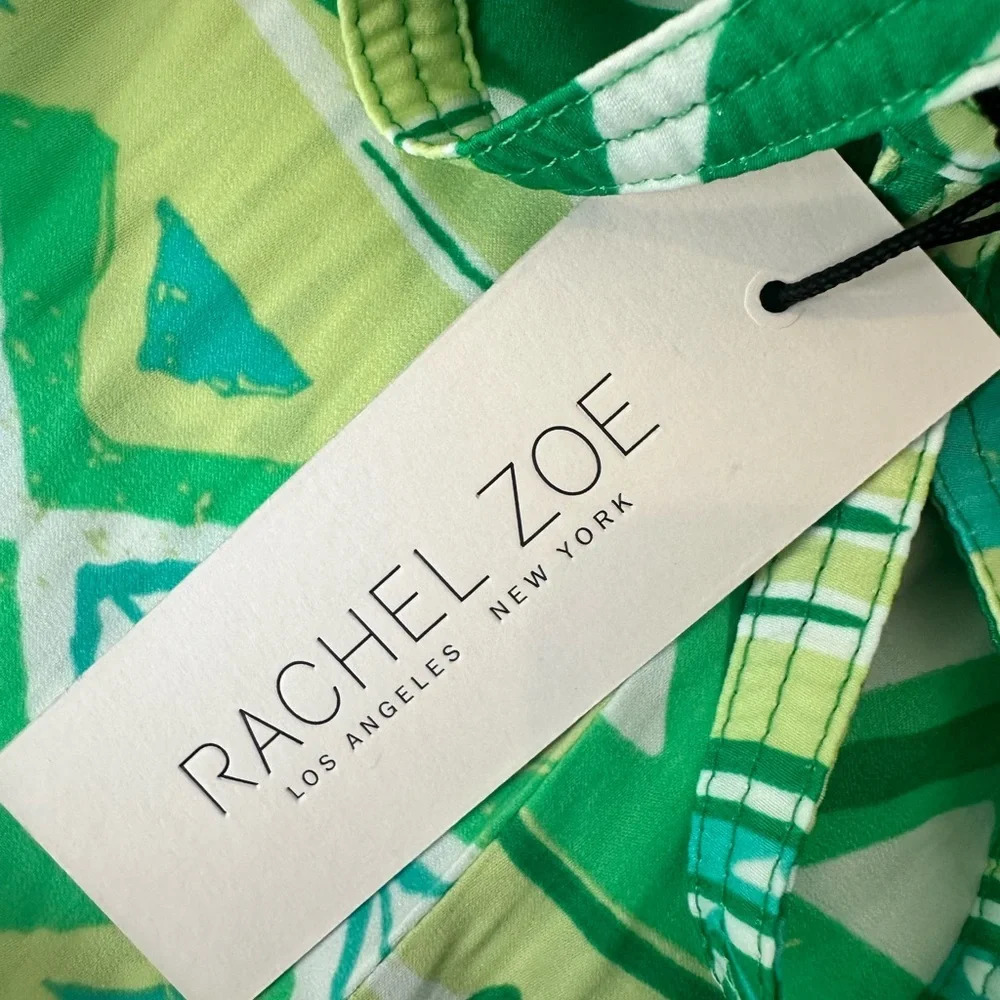 NWT Rachel Zoe Tropical Pants Small Green - Picture 6 of 8
